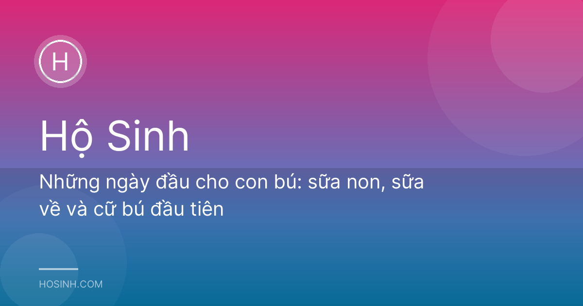 Những ngày đầu cho con bú: sữa non, sữa về và cữ bú đầu tiên